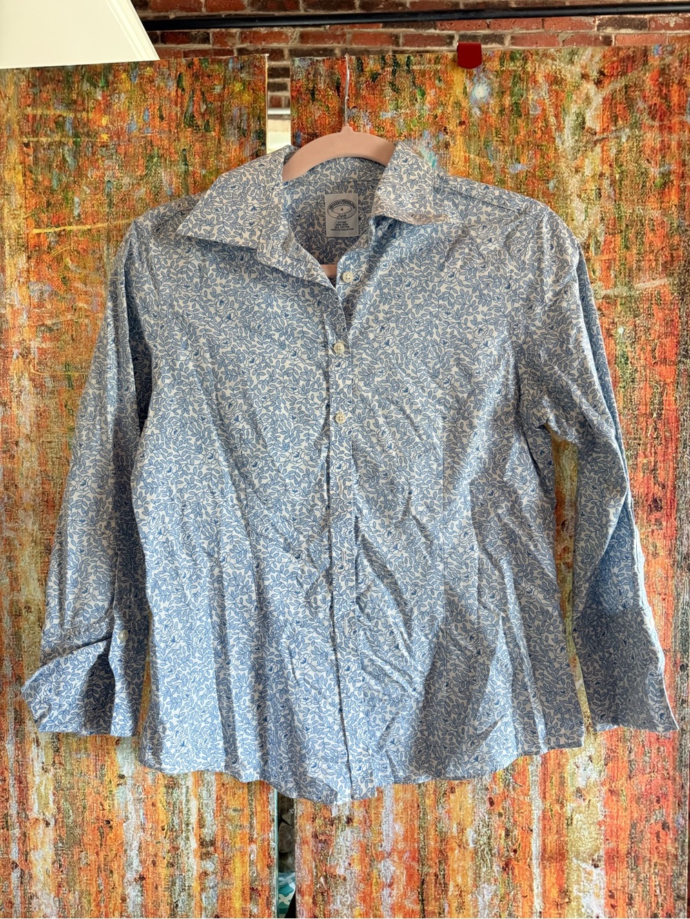 Brooks Brothers Blue and White Floral Button-Down Shirt